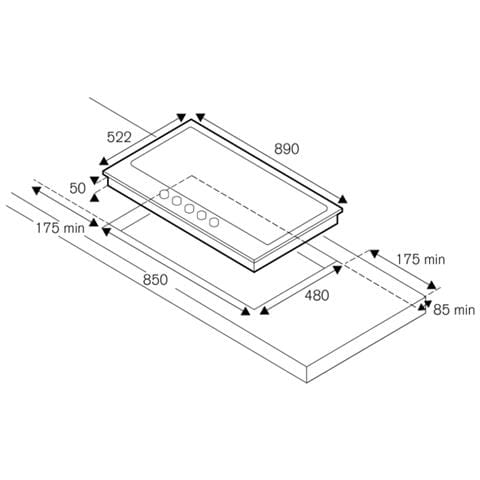 Piano Cottura P905CHERNE da Incasso 5 Zone Cottura da 90 cm Colore Nero - Foto 3