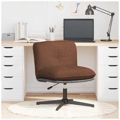 Sedia Girevole Da Ufficio Marrone In Tessuto - Foto 2