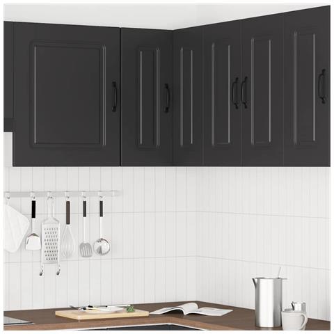 Pensile Da Cucina Ad Angolo Kalmar Nero In Legno Multistrato - Foto 3