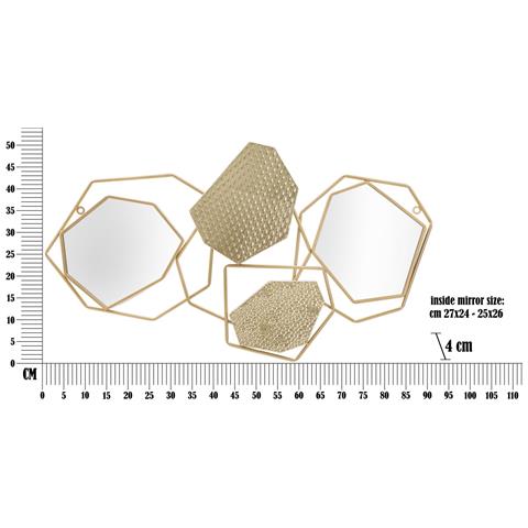 Specchio Con Cornice Mf501 - Oro - Metallo - 91x4x52 Cm - Foto 7
