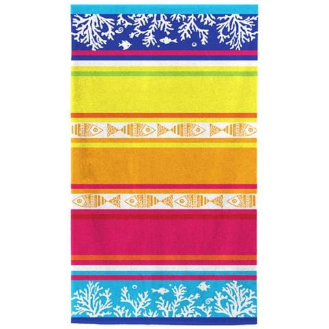 Telo Mare Jacquard Spugna Asciugamano Spiaggia Disegno Malta Telo Mare Multicolor - Foto 1