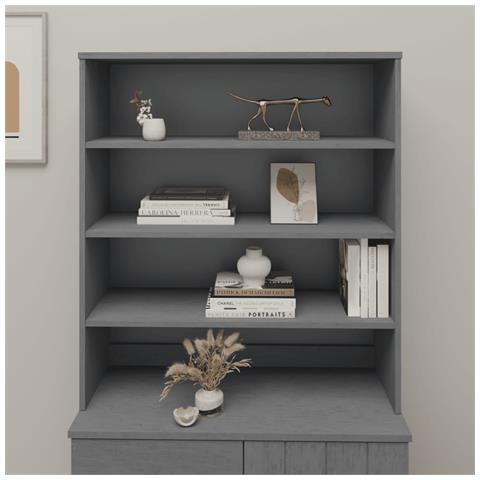 Piano Credenza Hamar Grigio Scuro 90x30x100 Cm Legno Di Pino - Foto 8