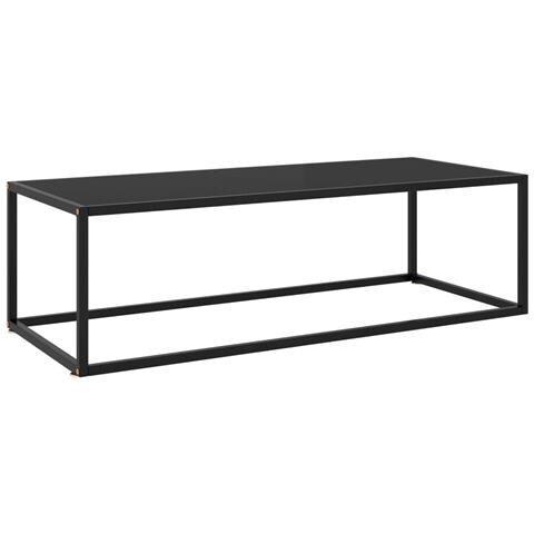 Lusso Casadino - Tavolino Da Salotto Nero Con Vetro Nero 120x50x35 Cm - Foto 2