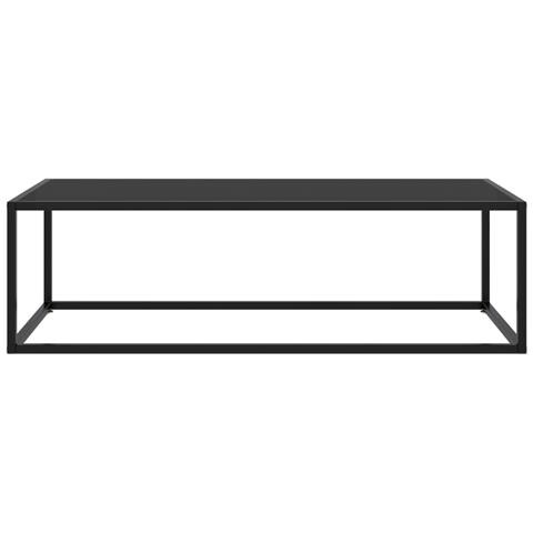 Lusso Casadino - Tavolino Da Salotto Nero Con Vetro Nero 120x50x35 Cm - Foto 1
