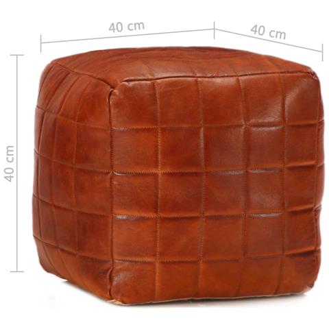 Lusso Casadino -  Pouf Tanno 40x40x40 Cm In Vera Pelle Di Capra - Foto 4