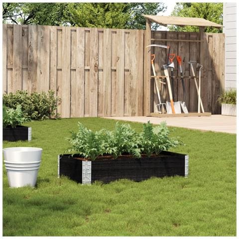 Fioriera Da Giardino Nera 100x50 Cm In Legno Massello Di Pino - Foto 8