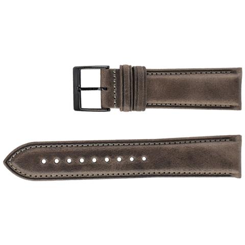 Cinturino Per Orologio In Pelle Bovina Italiana Ad Olio Semplice E Variabile Alla Luce Grey 18 Mm - Foto 2