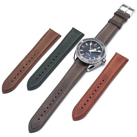 Cinturino Per Orologio In Pelle Bovina Italiana Ad Olio Semplice E Variabile Alla Luce Grey 18 Mm - Foto 7
