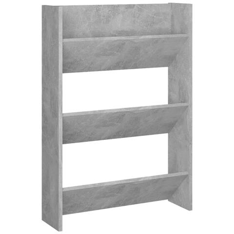 Scarpiera A Muro Grigio Cemento 60x18x90cm In Legno Multistrato - Foto 1