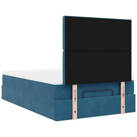 Struttura Letto Pouf con Materassi 120x190 cm Velluto - Foto 9