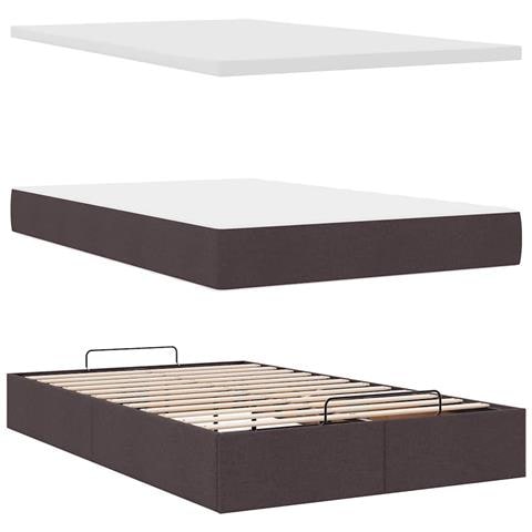 Struttura Letto Pouf con Materasso 120x200 cm in Tessuto - Foto 9