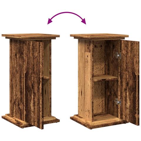 Espositore con Portaoggetti Legno Antico 31x30x60 cm Truciolato - Foto 9