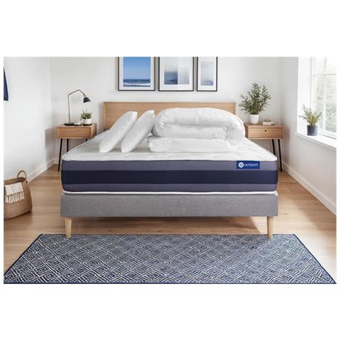 Pacchetto Letto Completo - Materasso 160x200cm + Box Spring Con Doghe (kit) + 2 Cuscini + Piumino - Actiflex Morpho - Foto 1