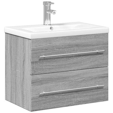 Mobile da Bagno con Lavabo Integrato Grigio Sonoma - Foto 1