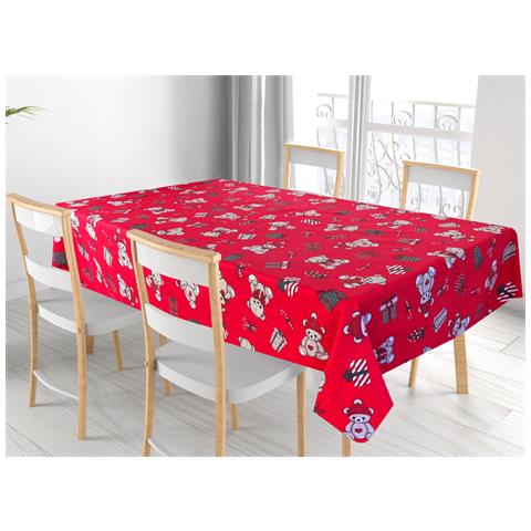 Tovaglia Natalizia Cucina Soggiorno In 100% Cotone Disegno Bears Rp 140x300 Bears - Foto 1