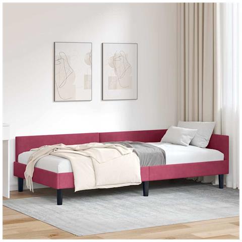 Struttura del letto ad angolo Rosso vino 100 x 200 cm - Foto 2