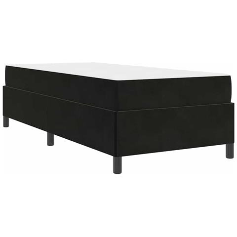 Struttura del letto Nero e Bianco e Nero 100 x 200 cm Velluto - Foto 1