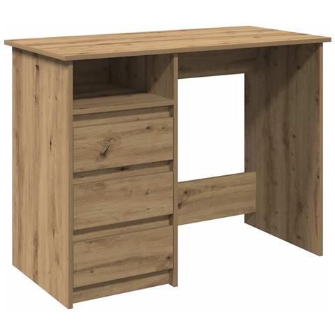 Scrivania Rovere Artigianale 102x50x75 cm in Legno Multistrato - Foto 1