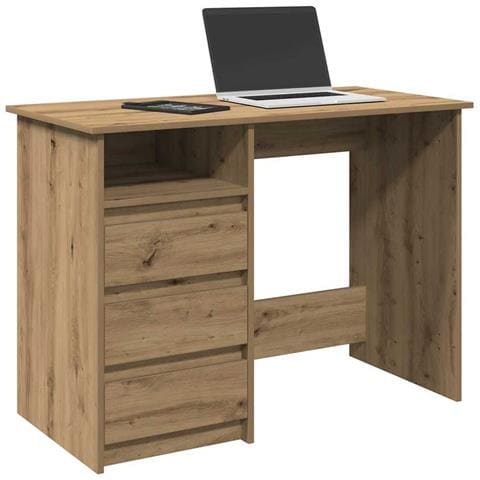 Scrivania Rovere Artigianale 102x50x75 cm in Legno Multistrato - Foto 2
