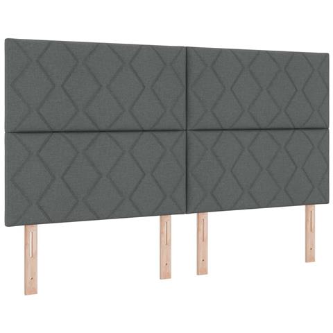 Letto a molle con materasso Grigio scuro 180 x 200 cm Tessuto - Foto 1