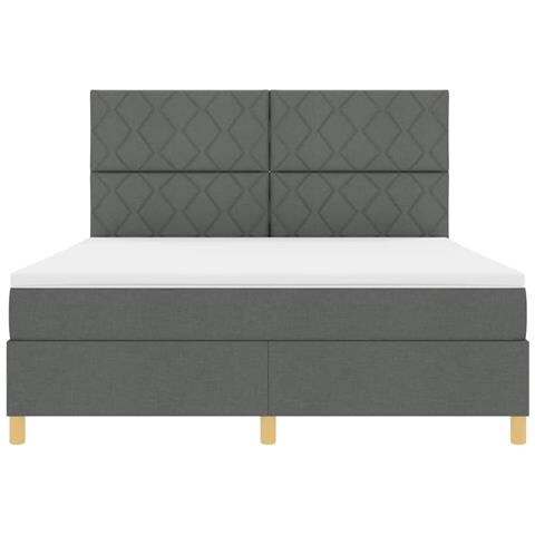 Letto a molle con materasso Grigio scuro 180 x 200 cm Tessuto - Foto 9