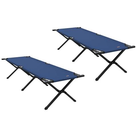 Letto da campeggio pieghevole 2 pcs Blu Tessuto Oxford - Foto 1