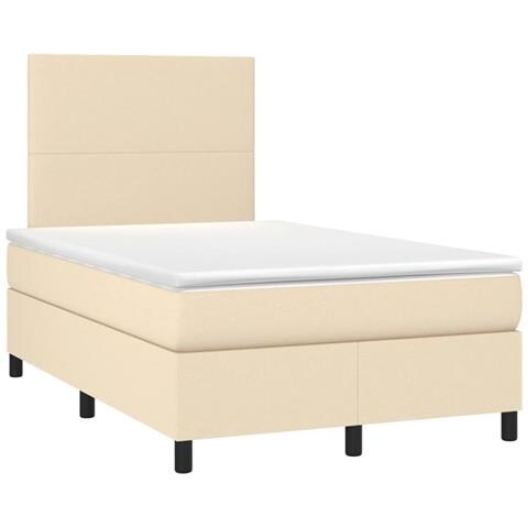 Giroletto a Molle con Materasso Crema 120x190 cm in Tessuto - Foto 1
