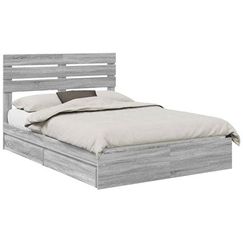 Letto con Contenitore con testiera Grigio Sonoma 160 x 200 cm - Foto 1