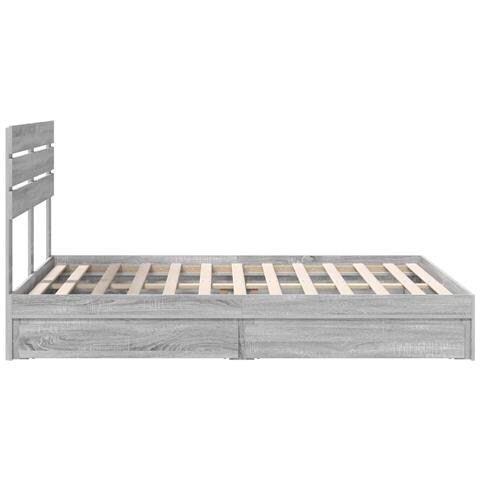 Letto con Contenitore con testiera Grigio Sonoma 160 x 200 cm - Foto 9