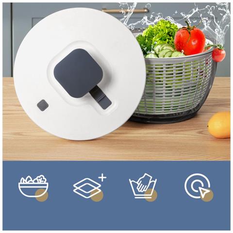 Centrifuga Per Verdure A Pressione Manuale Da 6l - Asciuga Insalata Rapido - Foto 5
