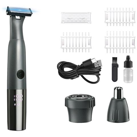Kit Elettrico 3-in-1 Per La Cura Personale: Rifinitore Per Naso, Corpo E Barba Con Display Led - Foto 1