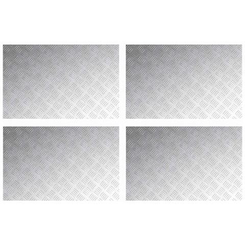 Dischi Quadrati 4 pcs Argento 80 x 50 cm Alluminio - Foto 1