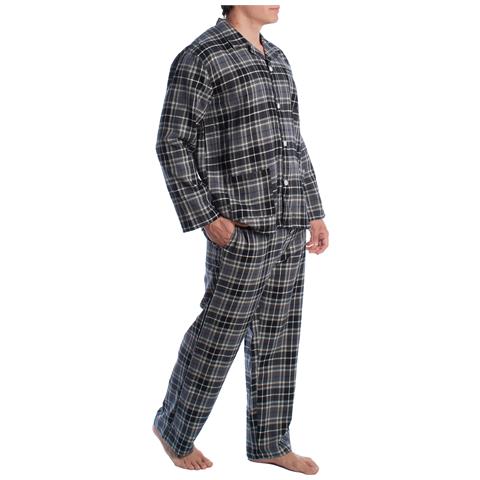 Pigiama Da Uomo In Cotone Con Camicia A Maniche Lunghe Klp7 - Foto 2