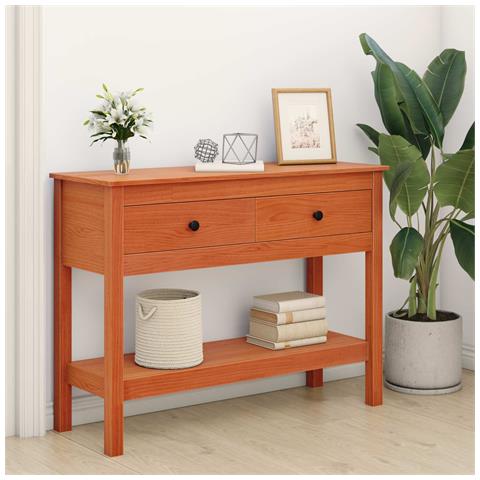 Tavolo consolle con cassetto Marrone cerato 100 x 35 x 75 cm - Foto 2