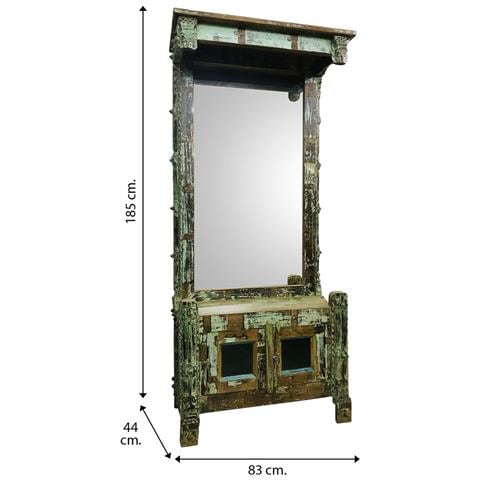 Sgabello Da Mobile Da Ingresso In Legno 83x44x185h - Foto 4