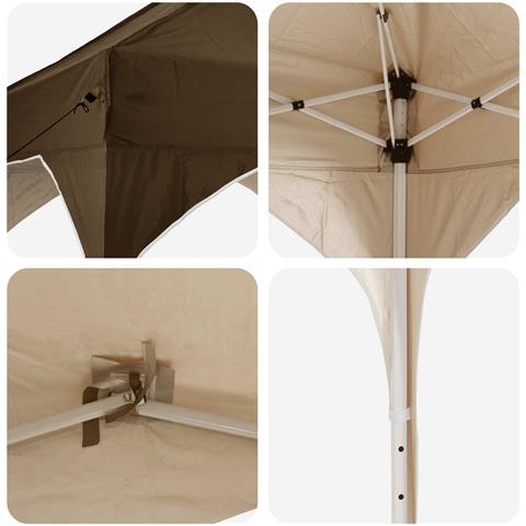 Tenda per feste a pop-up 290 x 290 x 245 cm Tortora - Foto 9