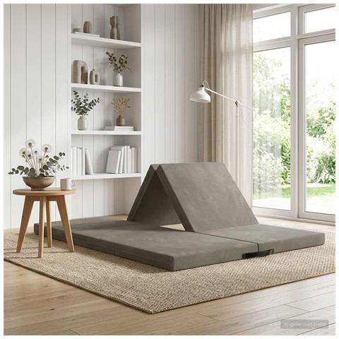 Divano Letto Pieghevole 140 x 67 x 45 cm Grigio Chiaro - Foto 2