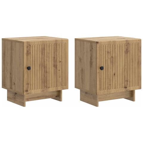 Armadio da Notte 2 pcs Rovere Artigianale 43 x 34,5 x 50 cm - Foto 1