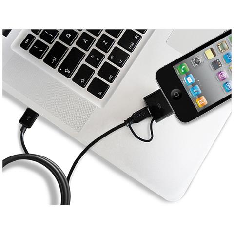 Cavo Usb / Micro Con Adattatore Mic Ro / Apple Integrato Nero - Foto 2