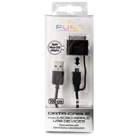 Cavo Usb / Micro Con Adattatore Mic Ro / Apple Integrato Nero - Foto 6