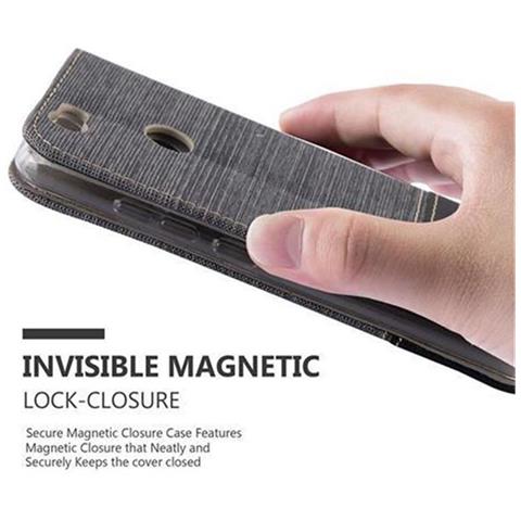 Custodia Compatibile Con Huawei Nova In Grigio Nero - Coperchio Protettiva Con Chiusura Magnetica, Funzione Stand E Tasca Per Le Carte - Foto 7