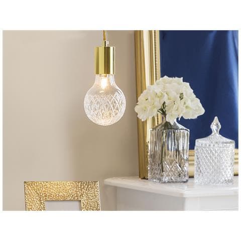 Set Di 2 Lampade A Sospensione In Vetro Trasparente E Color Oro Anza - Foto 13