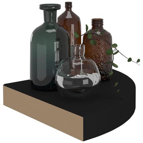 Scaffali Angolari A Parete 2 Pz Neri 25x25x3,8 Cm Mdf - Foto 2