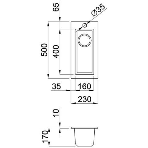 LAV. QUADRA 50 23x50 1V BIANCO TITANO 68 SOTTO TOP - Foto 2