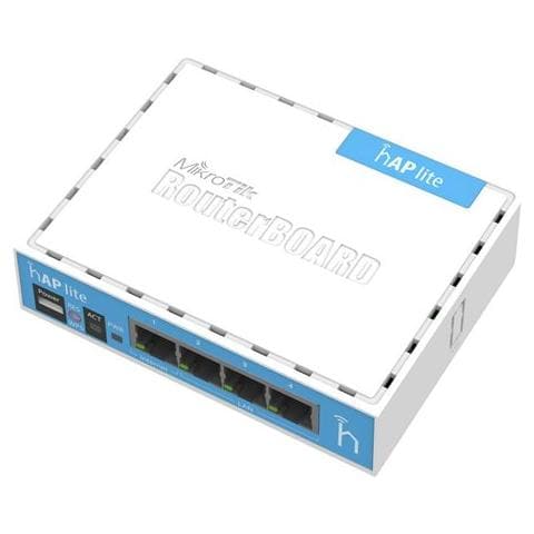 hAP lite, 10,100 Mbit / s, 32 MB, QCA9531 650MHz, 1,5 dBi, 3 W, Bianco - Foto 1