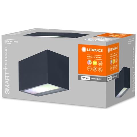 Applique Da Parete Led Rgb 14w Smart+ Wi-fi Ip44 Rettangolare Ledvance 4058075564404 Acciaio Inossidabile 85x75x145 Mm Pc - Foto 1