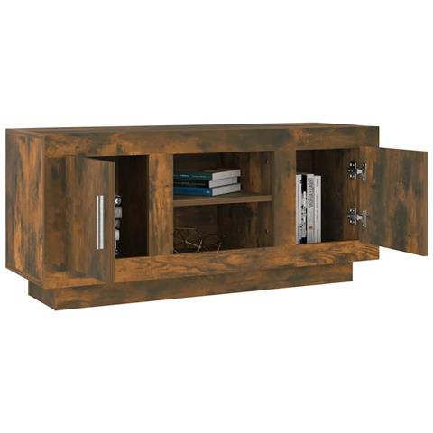 Mobile Tv Rovere Fumo 102x35x45 Cm In Legno Multistrato - Foto 2