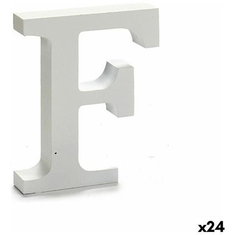Lettera F Legno Bianco (2 X 16 X 14,5 Cm) (24 Unità) - Foto 1