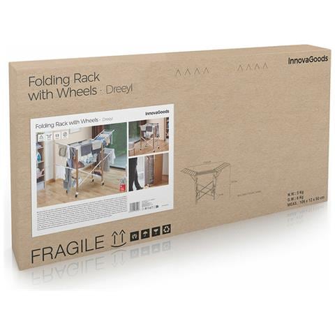 Stendibancheria Verticale Pieghevole Con Ruote Dreeyl 38 Sbarre - Foto 2