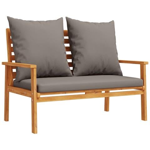 Panca Divano Da Giardino 120 Cm Cuscini Legno Massello Acacia - Foto 2